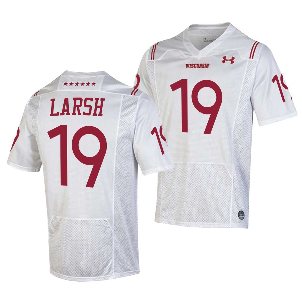Wisconsin Badgers Collin Larsh 19 White Shamrock Series Special Forward Jersey Men C3U7CGXV