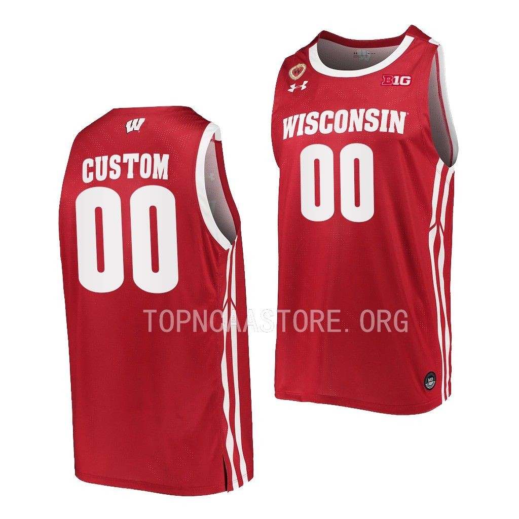 Wisconsin Badgers Custom Red #00 Jersey 2022-23 Away XGHEEGXV