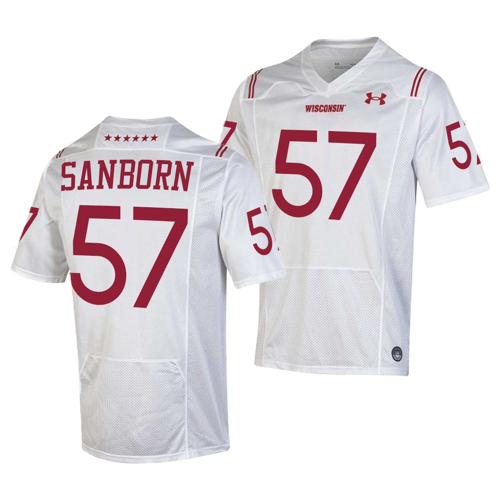 Wisconsin Badgers Jack Sanborn 57 White Shamrock Series Special Forward Jersey Men 9YXQQGXV