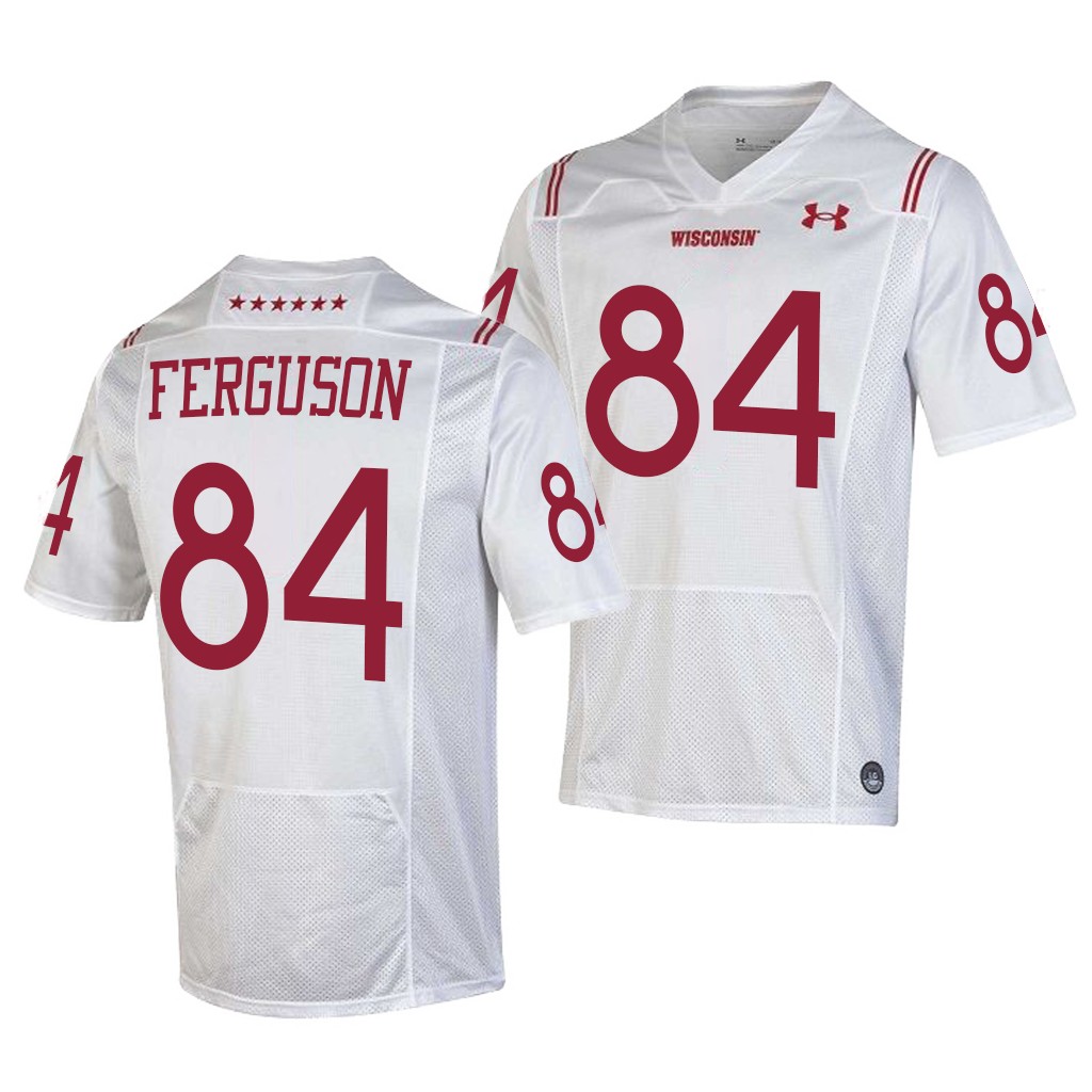 Wisconsin Badgers Jake Ferguson 84 White Shamrock Series Special Forward Jersey Men 6SGR6GXV
