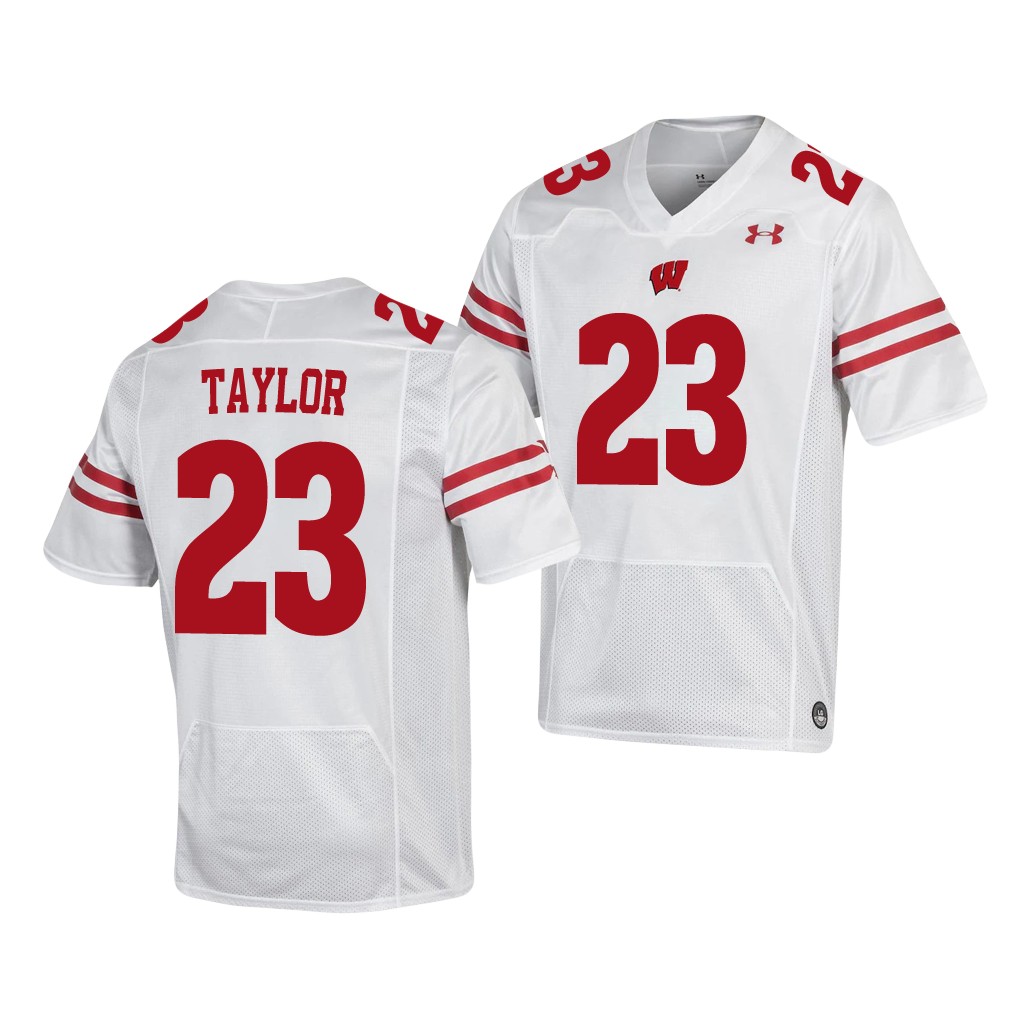 Wisconsin Badgers Jonathan Taylor 23 White Jersey RN1XNGXV