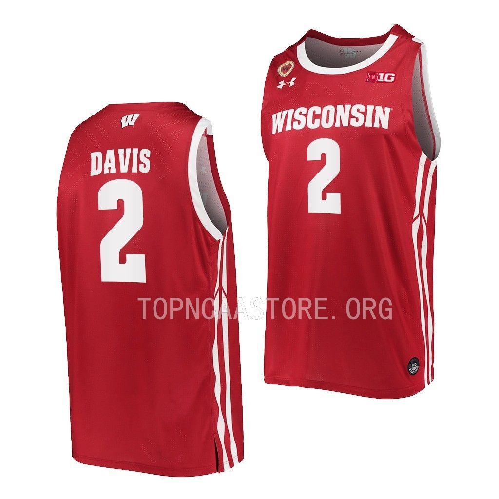 Wisconsin Badgers Jordan Davis Red #2 Jersey 2022-23 Away FO3KQGXV