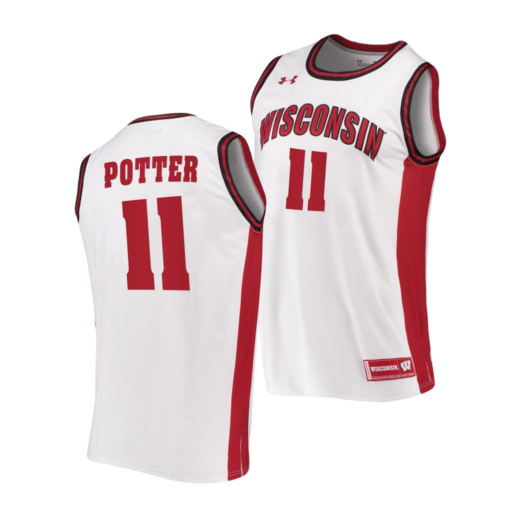 Wisconsin Badgers Micah Potter White -21 College Jersey VQQEYGXV