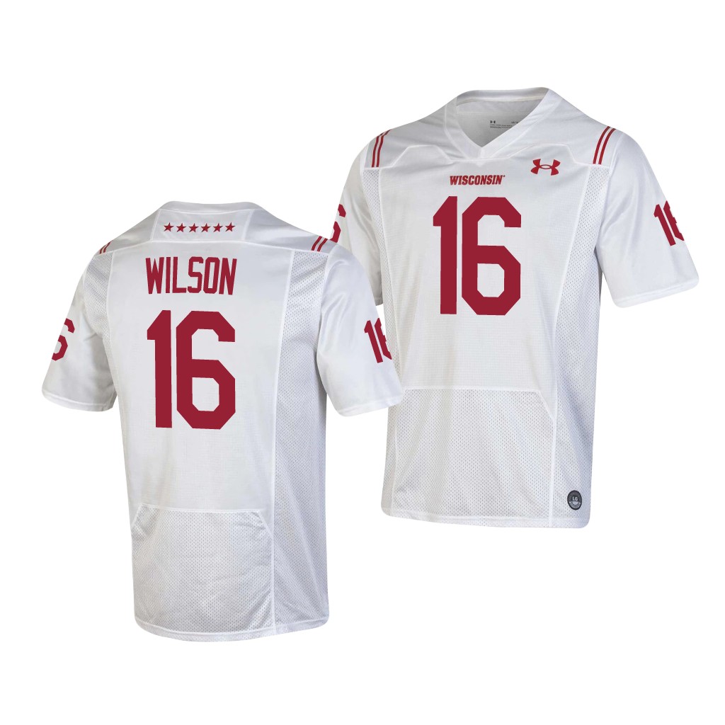Wisconsin Badgers Russell Wilson 16 White Game Jersey UTRIUGXV
