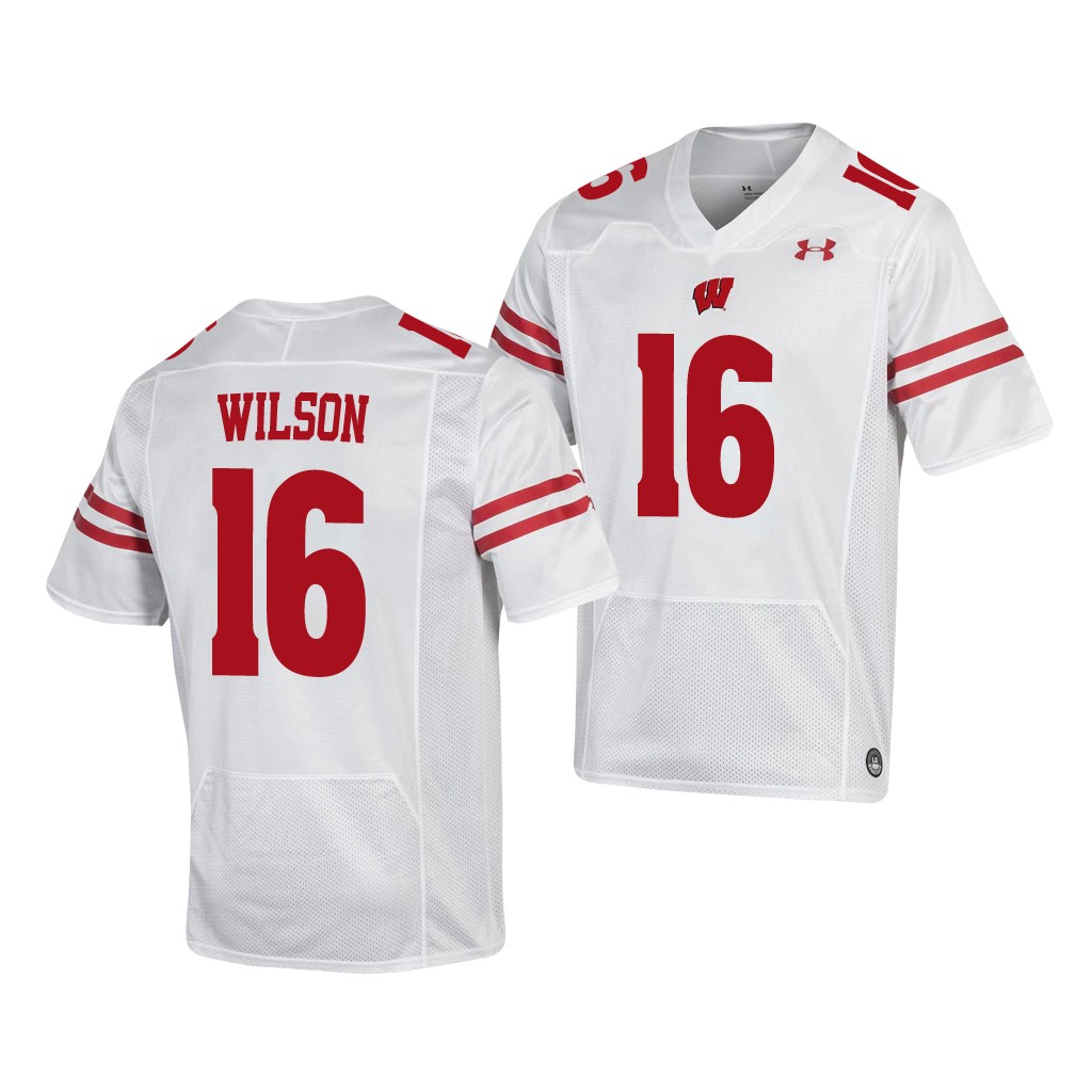 Wisconsin Badgers Russell Wilson 16 White Jersey 8IIHPGXV