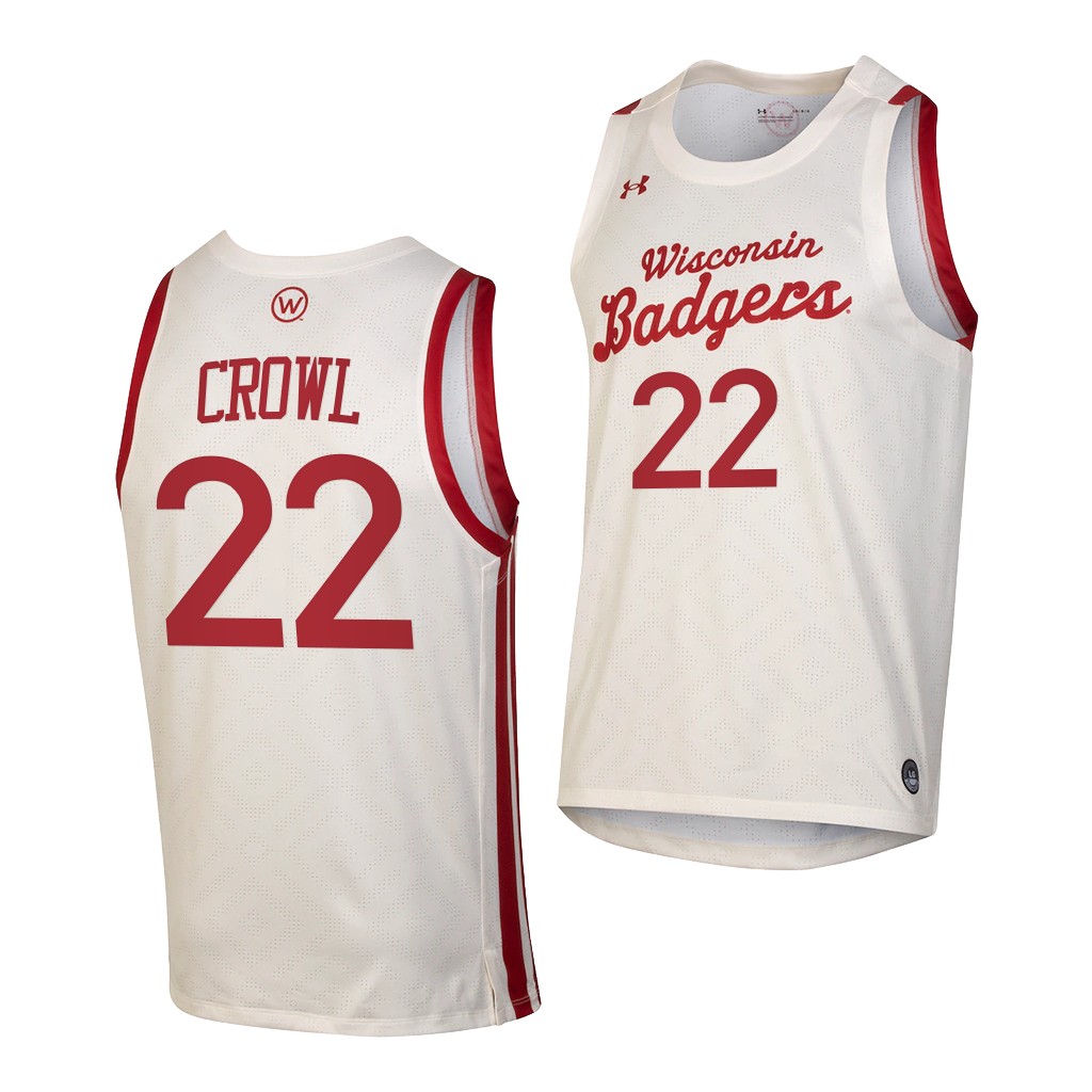 Wisconsin Badgers Steven Crowl White Throwback College Jersey PLDOTGXV