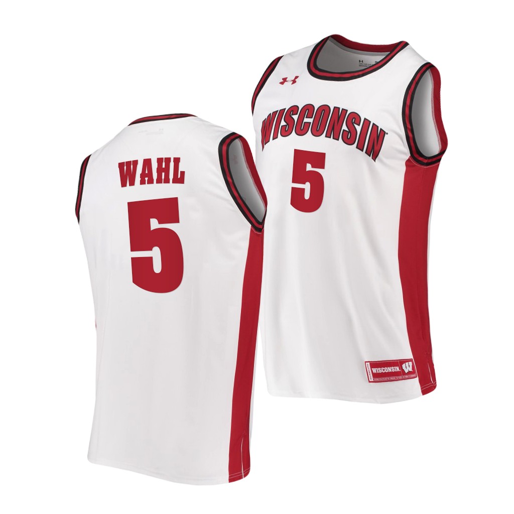 Wisconsin Badgers Tyler Wahl White -21 College Jersey N3GUCGXV