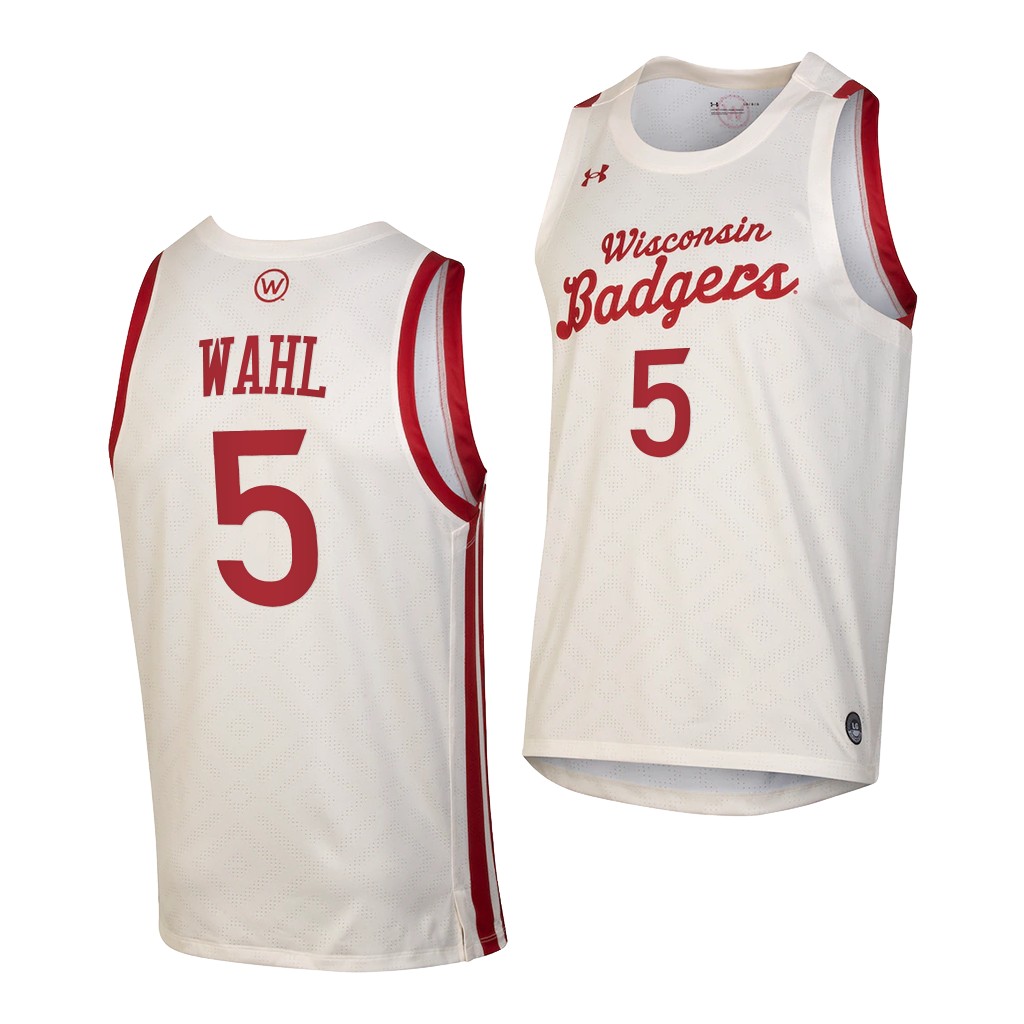 Wisconsin Badgers Tyler Wahl White Throwback College Jersey P64DWGXV