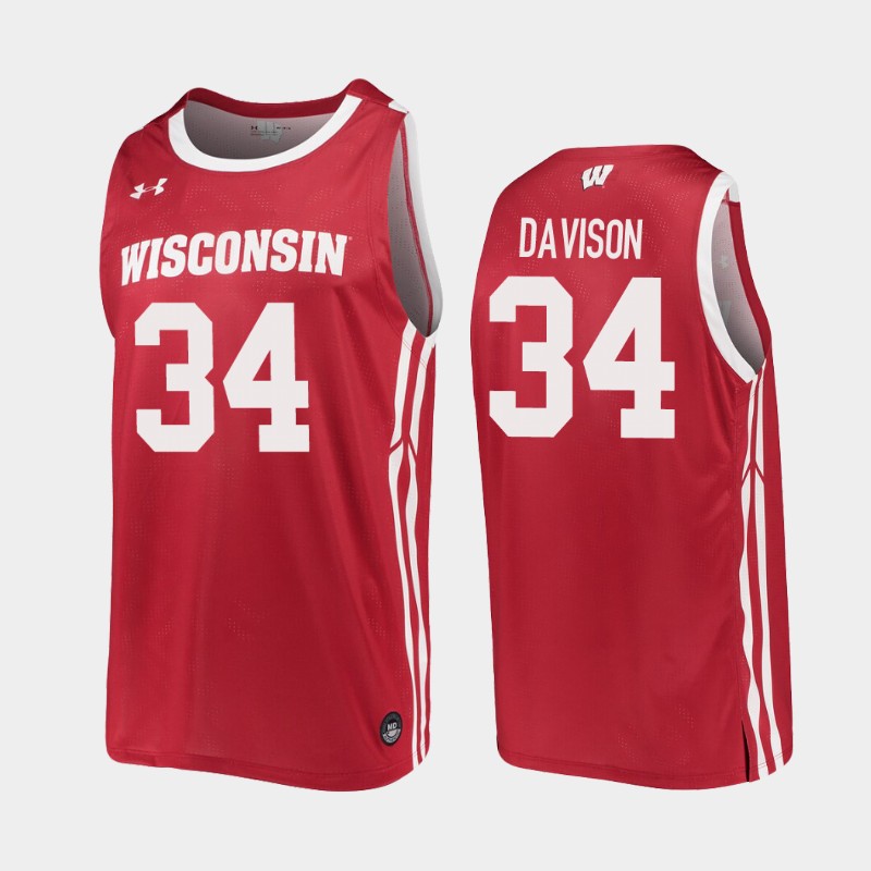 Wisconsin Badgers Wisconsin Badgers Brad Davison Red -20 College Jersey 1SMBCGXV