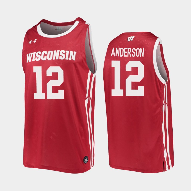Wisconsin Badgers Wisconsin Badgers Trevor Anderson Red -20 College Jersey YRBC4GXV