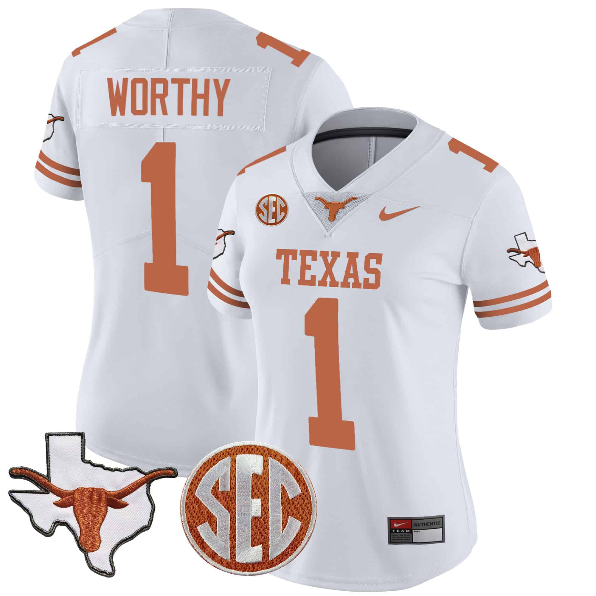 Wo Texas Longhorns State Map &amp SEC Patch Vapor Jersey V2 - All Stitched #29 0BSDZGXV