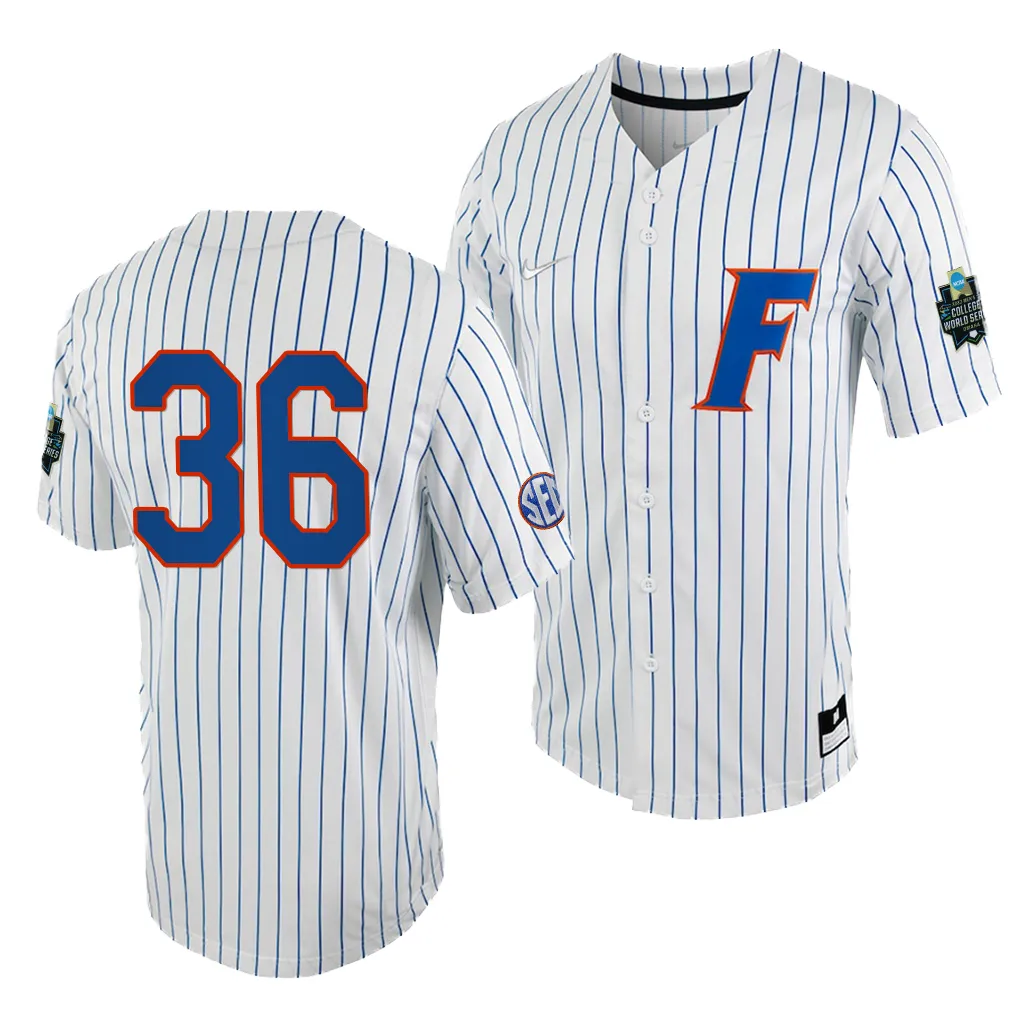 Wyatt Langford Florida Gators #36 White Royal College World Series Jersey DBGVZGXV