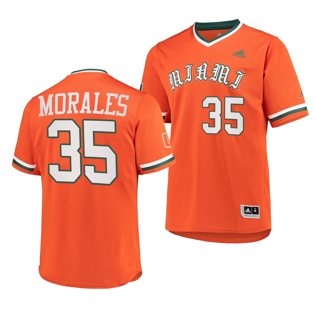 Yohandy Morales Miami Hurricanes #35 Orange Primegreen Jersey O5IHFGXV