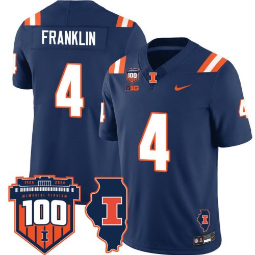 Zakhari Franklin Jersey #4 Illinois Fighting Vapor Limited College Football Stitched Navy MRSHNGXV