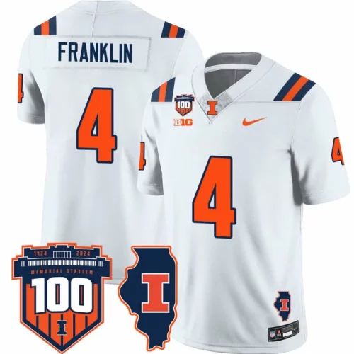 Zakhari Franklin Jersey #4 Illinois Fighting Vapor Limited College Football Stitched White ZXC3EGXV
