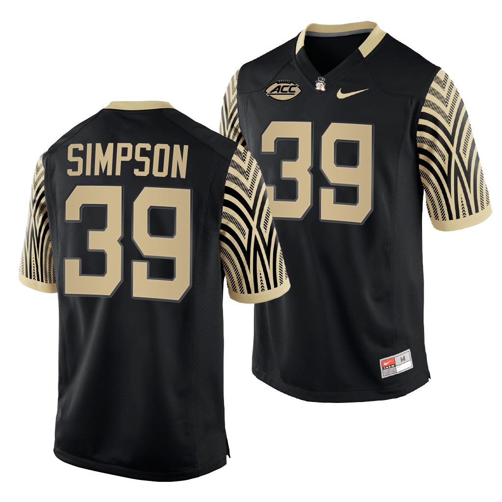 Zavier Simpson Wake Forest Demon Deacons #39 Black Jersey 2022-23 College Uniform W1TZZGXV