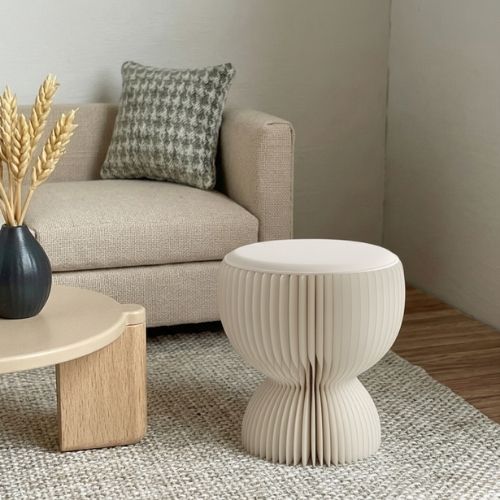 Nordic Folding Stool Mobile Coffee Tables White