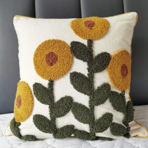 Sunflower Cushion Cover 45x45cm Floral Pillow Cover