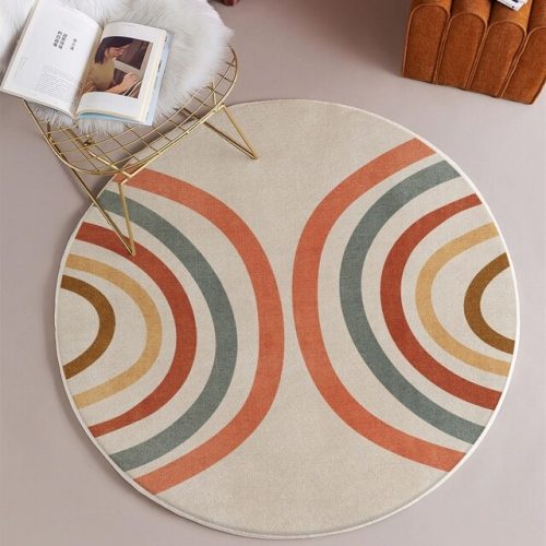 Bubble Kiss Nordic Round Carpets Rugs 100cm, Orange