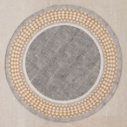 Round Rug 4X4 Feet Size, Cotton Rug, Office Rug, Floor Rug, Kitchen Rug